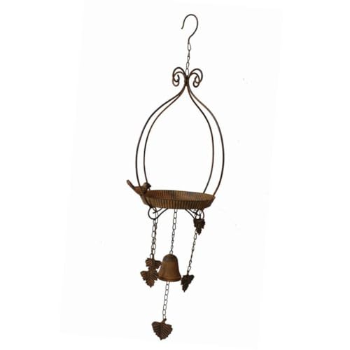 Colcolo Hängende Vogelfutterschale mit Windkamm, Rasennahrungsmittel -Eisen -Birdbat für Rasen, Vogelbeobachter, Kardinal, Finken, Wildbird von Colcolo