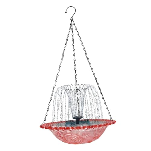 Colcolo Hängender Solar-Vogelbadbrunnen, Vogelbad- für den Außenbereich, Badebrunnen, Vogelbadschale, Vogelbad für die Dekoration im Garten, Hof, Rosa Colcolo Hängender Solar-Vogelbadbrunnen, Vogelbad- für den Außenbereich, Badebrunnen, Vogelbadschale, Vogelbad für die Dekoration im Garten, Hof, Rosa von Colcolo