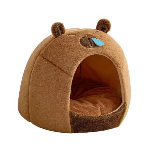 Colcolo Halbgeschlossenes Katzennest, Hundehütte, Kapibala-Form, weich, abnehmbar, rutschfeste Unterseite, atmungsaktiv, waschbar, süßes, warmes Katzennest, M Colcolo Halbgeschlossenes Katzennest, Hundehütte, Kapibala-Form, weich, abnehmbar, rutschfeste Unterseite, atmungsaktiv, waschbar, süßes, warmes Katzennest, M von Colcolo