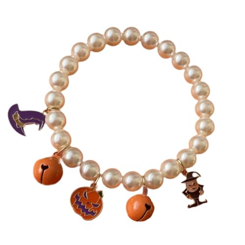 Colcolo Halloween Katzenhalsband Hund Katzenanhänger mit Glöckchen Verstellbar Halloween Dekoration Haustier Halskette Verstellbar Hundehalsband für Kitty, Style A, L von Colcolo