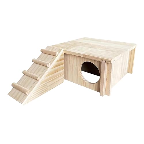 Colcolo Hamsterhaus aus Holz, Hamsterversteck, Versteckzubehör, Hütte, Holzhütte mit Leiter und Fenster für syrische Hamster, Chinchilla von Colcolo