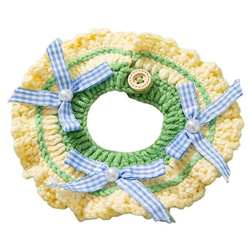 Colcolo Handgestrickter Katzenschal, Halsschmuck, verstellbare Halskette, handgefertigt für Welpen, Kätzchen, kleine Hunde, Schleife M Colcolo Handgestrickter Katzenschal, Halsschmuck, verstellbare Halskette, handgefertigt für Welpen, Kätzchen, kleine Hunde, Schleife M von Colcolo