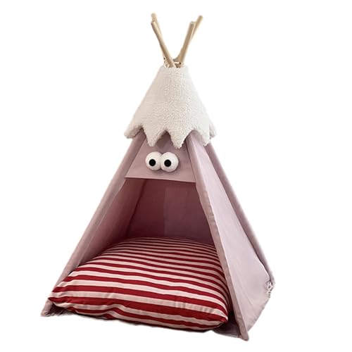 Colcolo Haustier-Tipi, Katzenzelt, waschbares Haustier-Schlafbett mit Kissen, weiches Welpenbett, Haustier-Zeltbett für kleine Tiere, Welpen, Kätzchen, Rosa Colcolo Haustier-Tipi, Katzenzelt, waschbares Haustier-Schlafbett mit Kissen, weiches Welpenbett, Haustier-Zeltbett für kleine Tiere, Welpen, Kätzchen, Rosa von Colcolo