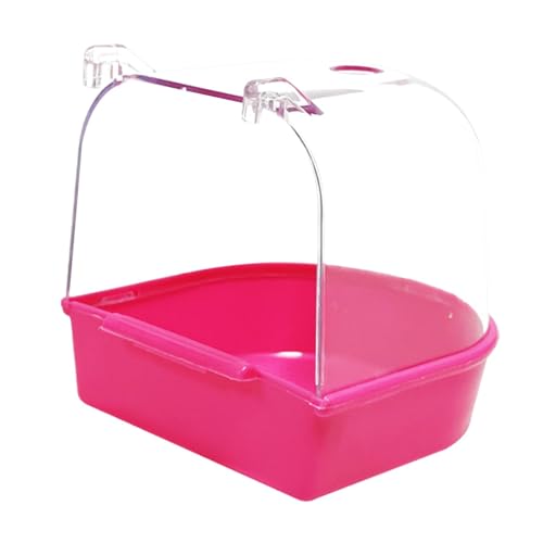 Colcolo Haustier-Vogelkäfig-Badebox, Vögel, Papageien-Badehaus, leicht zu reinigende Haustier-Vogel-Badebox, Papageien-Hängebadewanne für kanarische, ROSA von Colcolo