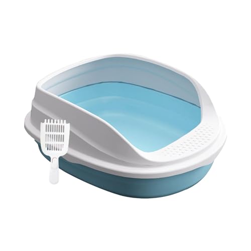 Colcolo Haustiertoiletten mit hohen Seiten, Katze, kleine Hunde, Bettpfanne, große Pfanne, Töpfchen, Toilettenstreupfannen für Kätzchen, Katzen, Blau 38cm Colcolo Haustiertoiletten mit hohen Seiten, Katze, kleine Hunde, Bettpfanne, große Pfanne, Töpfchen, Toilettenstreupfannen für Kätzchen, Katzen, Blau 38cm von Colcolo