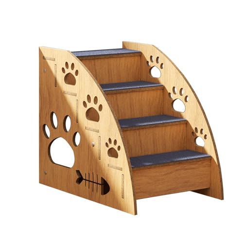 Colcolo Haustiertreppe aus Holz, Haustierrampe, tragbare Welpentreppe, Rampe für Bett, Haustier-Hundetreppe, Leiter für ältere Hunde, Kätzchen, kleine, 4 Etagen Colcolo Haustiertreppe aus Holz, Haustierrampe, tragbare Welpentreppe, Rampe für Bett, Haustier-Hundetreppe, Leiter für ältere Hunde, Kätzchen, kleine, 4 Etagen von Colcolo