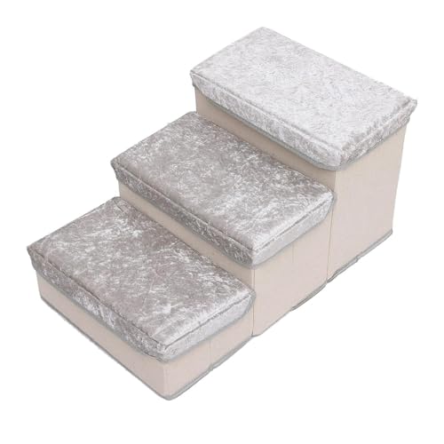 Colcolo Haustiertreppe mit Stauraum, Welpenrampe für hohes Bett, extra breite Leiter, Faltbare Hundetreppe für Lounge-Sofa, Schlafzimmer, Bürocouch, Grau Colcolo Haustiertreppe mit Stauraum, Welpenrampe für hohes Bett, extra breite Leiter, Faltbare Hundetreppe für Lounge-Sofa, Schlafzimmer, Bürocouch, Grau von Colcolo