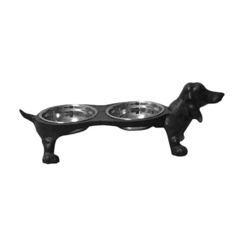Colcolo Hochgezogene Hunde Schalen Katzenschale Haustierfutterabnehmbar, rostbeständiges, rostfreies Stahl Wasserschalen Fütterung Wasserversorgungen, Hundeform von Colcolo