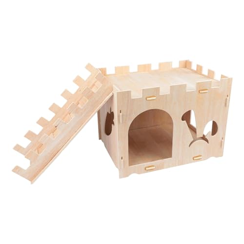 Colcolo Holz-Versteckhütte für Kleintiere, Spielzeug, Hamsterhaus und Lebensraum, Spielzeugkäfigzubehör für Zwergmäuse, Schweine, Rennmäuse von Colcolo
