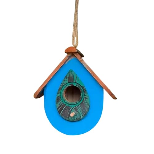 Colcolo Hummingbird nisting Handwerk einfach zu benutze Vogelliebhaber Geschenk Accessoire Rustikales Vogelhaus für den Garten im Terrassenhof draußen hängen, Blau von Colcolo