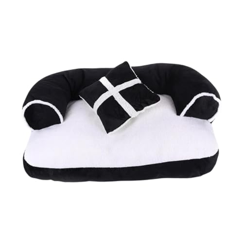 Colcolo Hunde Couch Bett Haustierbett, Bequeme modisch waschbare abnehmbare Abdeckung robuster tragbares Katzenbetthundsofa für Welpenkatzen Hunde, Schwarz-Weiss Colcolo Hunde Couch Bett Haustierbett, Bequeme modisch waschbare abnehmbare Abdeckung robuster tragbares Katzenbetthundsofa für Welpenkatzen Hunde, Schwarz-Weiss von Colcolo