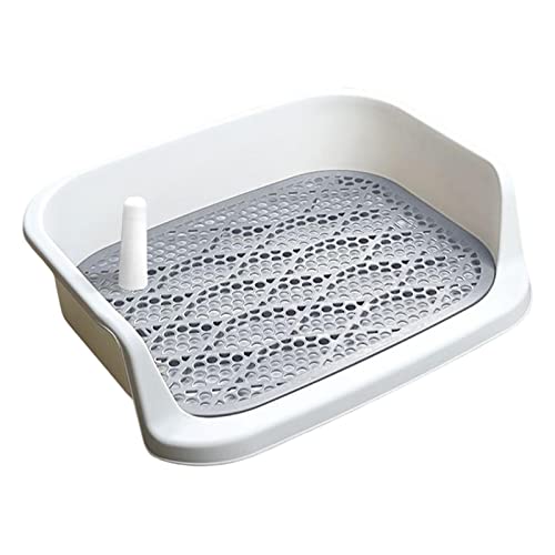 Colcolo Hunde-Toilette Welpen-Töpfchen-Tablett Haustier-PIPI-Toilette Hunde-Töpfchen-Pfanne Anti-Spritzer-Haustier-Kasten-Pfannen-Trainings-Pad-Halter, weiß grau Colcolo Hunde-Toilette Welpen-Töpfchen-Tablett Haustier-PIPI-Toilette Hunde-Töpfchen-Pfanne Anti-Spritzer-Haustier-Kasten-Pfannen-Trainings-Pad-Halter, weiß grau von Colcolo