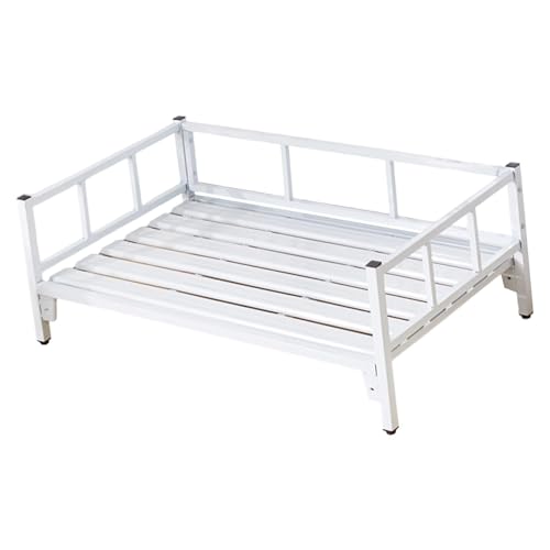 Colcolo Hundebett mit Schienen Zubehör Outdoor Heavy Duty Geschenke Möbel Vielseitig Verstellbare Höhe Indoor Haustierbedarf Kohlenstoffstahl, Weiß von Colcolo