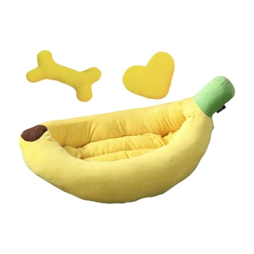 Colcolo Hundenestbett, waschbares Haustierbett in Bananenform mit Cartoon-Motiv, waschbar für alle Jahreszeiten, gemütliches und weiches Hundenestbett, L Colcolo Hundenestbett, waschbares Haustierbett in Bananenform mit Cartoon-Motiv, waschbar für alle Jahreszeiten, gemütliches und weiches Hundenestbett, L von Colcolo