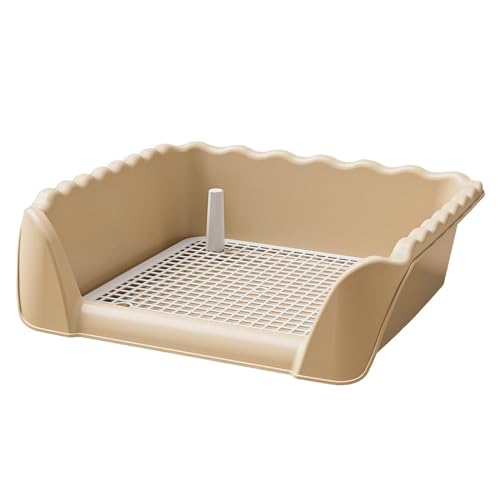 Colcolo Hundetoilette, Hundetöpfchen-Tablett, spritzwassergeschützt, leicht zu reinigen, Toilettenpapierhalter mit Pfosten für kleine Tiere, andere Haustiere, Kaffee Colcolo Hundetoilette, Hundetöpfchen-Tablett, spritzwassergeschützt, leicht zu reinigen, Toilettenpapierhalter mit Pfosten für kleine Tiere, andere Haustiere, Kaffee von Colcolo