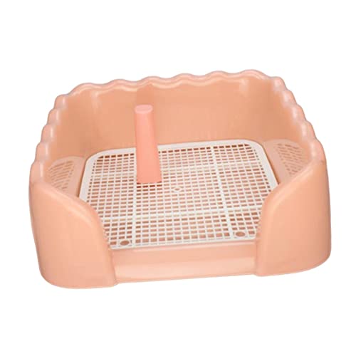 Colcolo Hundetoilette Haustiertraining für kleine und mittelgroße Hunde Leicht zu reinigen mit Schutzwand an jeder Seite Katzentoilette Urinal Mesh, rosa L von Colcolo