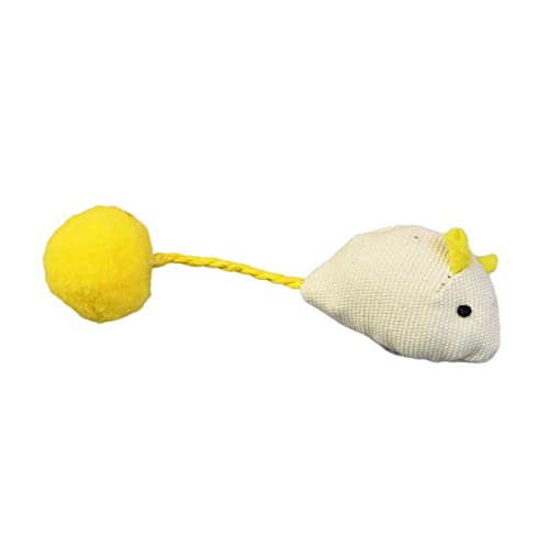 Colcolo Interaktives Maus-Katzenspielzeug, Katzen-Plüsch-Maus-Spielzeug, Kätzchen, das Kuscheltiere spielt, Teaser, Kitty Chew Toy, Katzen-Mäuse-Spielzeug für, Weiß von Colcolo