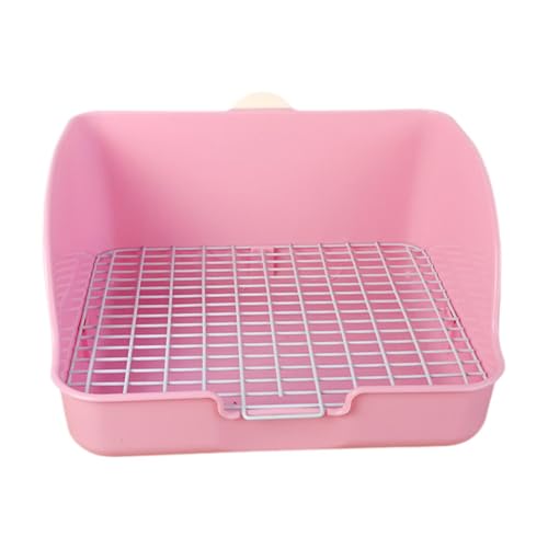 Colcolo Kaninchentoilette für Käfig, Ecktoilette, Bettpfanne, Käfigtoilette, Einstreubox, für Ratten, Kleintiere, Frettchen, Meerschweinchen, Rosa von Colcolo
