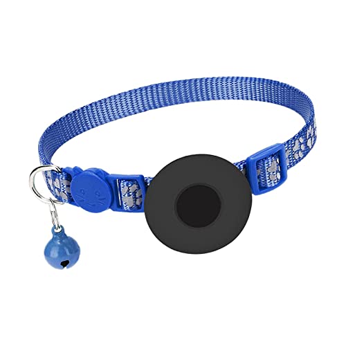 Colcolo Katzen-Halsband, Haustier-Halsband mit -Halterung, verstellbares reflektierendes 8,66-13,8 Zoll großes Kätzchen-Halsband, kleines, Blau von Colcolo