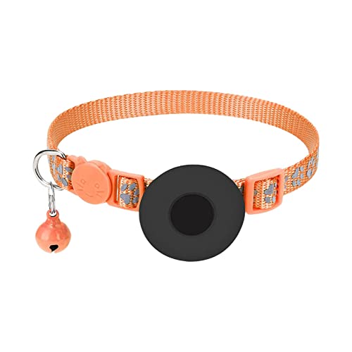 Colcolo Katzen-Halsband, Haustier-Halsband mit -Halterung, verstellbares reflektierendes 8,66-13,8 Zoll großes Kätzchen-Halsband, kleines, Orange von Colcolo