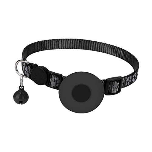 Colcolo Katzen-Halsband, Haustier-Halsband mit -Halterung, verstellbares reflektierendes 8,66-13,8 Zoll großes Kätzchen-Halsband, kleines, Schwarz von Colcolo