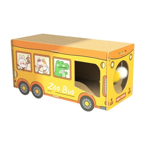 Colcolo Katzen Spiel-Kratzbaum Bus aus Karton Lounge Bett Stabiles Spiel-Aktivitätszentrum Kätzchen Kratzbett für Kätzchen Katzengeburtstag Colcolo Katzen Spiel-Kratzbaum Bus aus Karton Lounge Bett Stabiles Spiel-Aktivitätszentrum Kätzchen Kratzbett für Kätzchen Katzengeburtstag von Colcolo