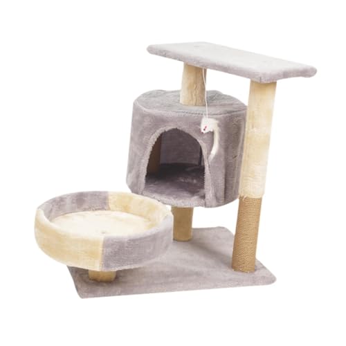 Colcolo Katzenbaum, baumelnder Ball, gepolsterte Sitzstange aus Plüsch, Katzenmöbel, Übung, interaktiver Möbelschutz, Ruhesitzstange, Höhle, Eigentumswohnung, Hellgrau Colcolo Katzenbaum, baumelnder Ball, gepolsterte Sitzstange aus Plüsch, Katzenmöbel, Übung, interaktiver Möbelschutz, Ruhesitzstange, Höhle, Eigentumswohnung, Hellgrau von Colcolo