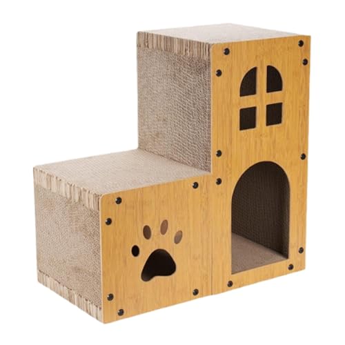 Colcolo Katzenhaus aus Karton für Hauskatzen, Kratzbett, dekorativer, stilvoller doppelschichtiger Katzenkratzbaum für Zuhause, Bauernhaus, Schlafzimmer, 56cm Colcolo Katzenhaus aus Karton für Hauskatzen, Kratzbett, dekorativer, stilvoller doppelschichtiger Katzenkratzbaum für Zuhause, Bauernhaus, Schlafzimmer, 56cm von Colcolo