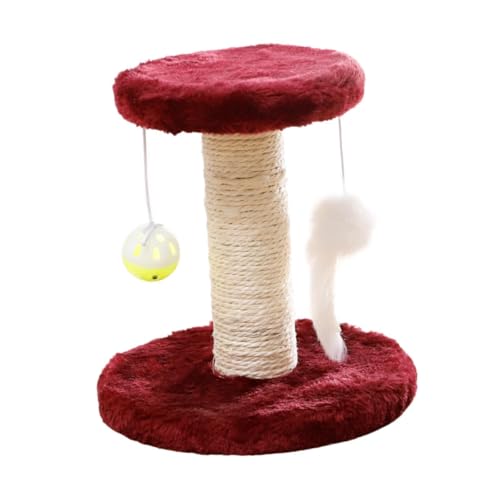 Colcolo Katzenkratzbaum-Turm mit Ballspielzeug Niedlicher Sisal-Kratzbaum Katzenkletterturm für Kätzchen Heimdekoration Kätzchen, Rot Colcolo Katzenkratzbaum-Turm mit Ballspielzeug Niedlicher Sisal-Kratzbaum Katzenkletterturm für Kätzchen Heimdekoration Kätzchen, Rot von Colcolo