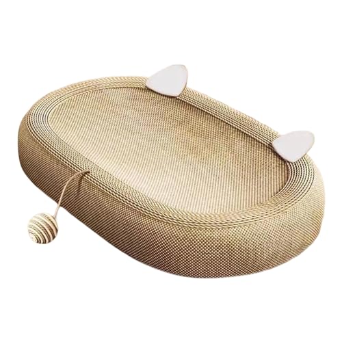Colcolo Katzenkratzbett, Sisal-Katzenkratzbrett für den Innenbereich, ovales Katzenkratzpad, langlebige Kratzlounge-Bettschale, Sisal geflochten Colcolo Katzenkratzbett, Sisal-Katzenkratzbrett für den Innenbereich, ovales Katzenkratzpad, langlebige Kratzlounge-Bettschale, Sisal geflochten von Colcolo