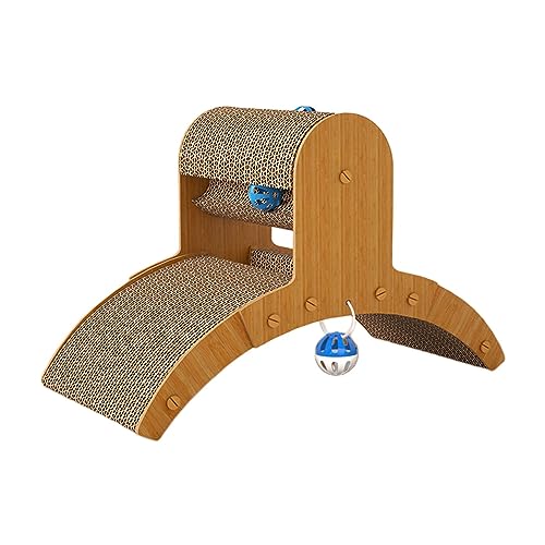Colcolo Katzenkratzbrett, Katzenkratzbrett aus Pappe, für Katzen im Innenbereich, mit Glocke, interaktives Spielzeug zum Schleifen der Krallen, zum Fangen Colcolo Katzenkratzbrett, Katzenkratzbrett aus Pappe, für Katzen im Innenbereich, mit Glocke, interaktives Spielzeug zum Schleifen der Krallen, zum Fangen von Colcolo