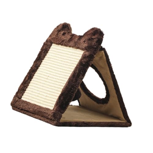 Colcolo Katzenkratzbrett, Katzenkratzpad, Haustierspielzeug, dreieckiges Kratzpad, atmungsaktiver Kratzbaum für kleine, mittelgroße und große Katzen, Braun von Colcolo