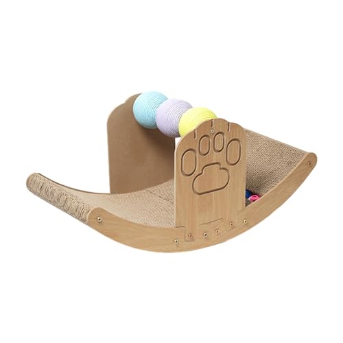 Colcolo Katzenkratzer, Kätzchen-Kratzsofa mit Spielzeugball und Massivholzrahmen, wendbares Texturen-Design, Kratzbrett für Kätzchen, Stil b von Colcolo