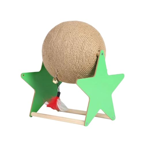 Colcolo Katzenkratzspielzeug aus Holz und Sisal, drehbarer Ball mit Glöckchen, Mehrzweck-Katzenkratzball, Spielzeug, Kaninchenspielzeug für Kätzchen im, groß Colcolo Katzenkratzspielzeug aus Holz und Sisal, drehbarer Ball mit Glöckchen, Mehrzweck-Katzenkratzball, Spielzeug, Kaninchenspielzeug für Kätzchen im, groß von Colcolo