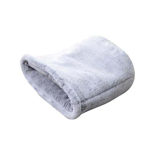 Colcolo Katzenschlafsack, gemütlich, für den Innenbereich, selbstwärmend, Bequeme, halb überdachte Katzenhöhle, beruhigendes Kissen für Chihuahua, grau von Colcolo