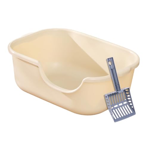 Colcolo Katzentoilette, Oben offen, Katzentoilette mit hohen Seiten, spritzwassergeschützt, halbgeschlossenes Katzentoilettenbecken, Katzentoilette für, Khaki Colcolo Katzentoilette, Oben offen, Katzentoilette mit hohen Seiten, spritzwassergeschützt, halbgeschlossenes Katzentoilettenbecken, Katzentoilette für, Khaki von Colcolo