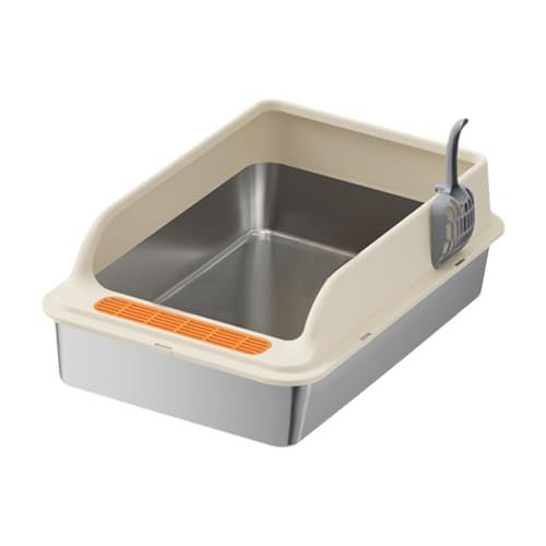Colcolo Katzentoilette aus Edelstahl, Katzentoilette, Katzentoilette, Katzenbettpfanne, Katzenstreubecken, Katzensandkasten, große Kapazität, niedriger, Khaki Colcolo Katzentoilette aus Edelstahl, Katzentoilette, Katzentoilette, Katzenbettpfanne, Katzenstreubecken, Katzensandkasten, große Kapazität, niedriger, Khaki von Colcolo