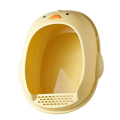Colcolo Katzentoilette in Entenform, halboffen, spritzwassergeschützt, Cartoon-Entenform, Katzentoilette, Katzensandkasten, Haustiertoilette für Kleintiere, GELB Colcolo Katzentoilette in Entenform, halboffen, spritzwassergeschützt, Cartoon-Entenform, Katzentoilette, Katzensandkasten, Haustiertoilette für Kleintiere, GELB von Colcolo