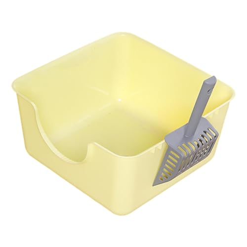 Colcolo Katzentoilette in U-Form, vorne abgesenkt, Katzentoilette, Bettpfanne, glatt, langlebig, für alle Arten von Katzenstreu, Katzentoilette, Sandkasten, Gelb Colcolo Katzentoilette in U-Form, vorne abgesenkt, Katzentoilette, Bettpfanne, glatt, langlebig, für alle Arten von Katzenstreu, Katzentoilette, Sandkasten, Gelb von Colcolo