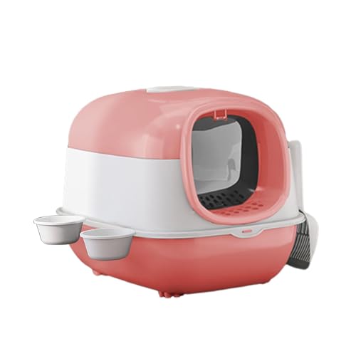 Colcolo Katzentoilette mit Haube und Deckel, komplett geschlossene Katzentoilette mit Katzennäpfen, Katzentoilette, Sandkasten, Katzentoilette für Haustiere, ROSA Colcolo Katzentoilette mit Haube und Deckel, komplett geschlossene Katzentoilette mit Katzennäpfen, Katzentoilette, Sandkasten, Katzentoilette für Haustiere, ROSA von Colcolo