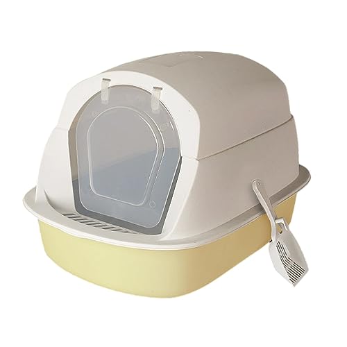 Colcolo Katzentoilette mit Kapuze, Katzentoilette, geschlossene Katzentoilette mit Vordertürklappe, spritzwassergeschützt, leicht zu reinigende, GELB Colcolo Katzentoilette mit Kapuze, Katzentoilette, geschlossene Katzentoilette mit Vordertürklappe, spritzwassergeschützt, leicht zu reinigende, GELB von Colcolo
