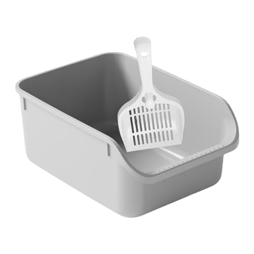 Colcolo Katzentoilette mit offenem Deckel, Katzentoilette, Sandkasten, hohe Seitenwände, Spritzschutz, Heimtierbedarf, offene, halbgeschlossene, GRAU Colcolo Katzentoilette mit offenem Deckel, Katzentoilette, Sandkasten, hohe Seitenwände, Spritzschutz, Heimtierbedarf, offene, halbgeschlossene, GRAU von Colcolo