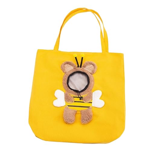 Colcolo Katzentragetasche mit freiliegendem Kopf, atmungsaktive Schultertasche, tragbar mit verstellbarem Gurt für kleine Hunde und Katzen, zum, Biene L von Colcolo