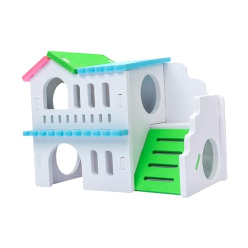 Colcolo Kleintiere Versteck für Spielplätze Spielzeug Plattform entzückende schlafende Käfig -Haustier Villa für Ratten Chinchilla Gerbbil Hamster, Farbig von Colcolo