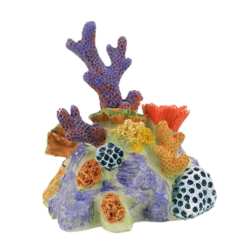 Colcolo Korallenriff-Ornament, Kunstharzstatue, buntes multifunktionales Zubehör, Gartendekoration, Aquarium-Dekoration, Aquarium-Landschaft, Größe S von Colcolo