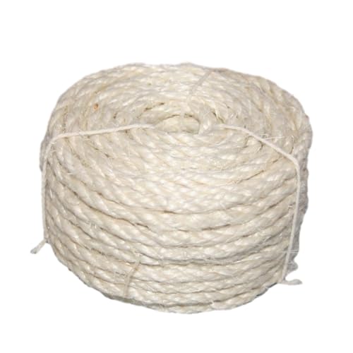 Colcolo Kratzbaum aus Sisalseil für Katzen, Robustes Krallenkontrollspielzeug, langlebiges Katzenzubehör, Haustierschnur, geflochtenes Hanfseil, dick, 6 mm x, Weiß Colcolo Kratzbaum aus Sisalseil für Katzen, Robustes Krallenkontrollspielzeug, langlebiges Katzenzubehör, Haustierschnur, geflochtenes Hanfseil, dick, 6 mm x, Weiß von Colcolo