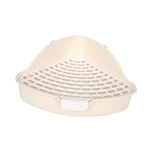 Colcolo Mittelgroße Kaninchentoilette, fächerförmig mit Gitter, Töpfchen, Häschen, Eck-Toilettenbox, Kleintierkäfig-Toilette für Häschen, Frettchen, Beige Colcolo Mittelgroße Kaninchentoilette, fächerförmig mit Gitter, Töpfchen, Häschen, Eck-Toilettenbox, Kleintierkäfig-Toilette für Häschen, Frettchen, Beige von Colcolo