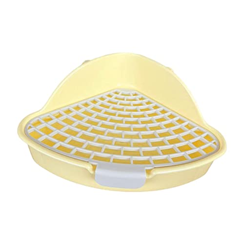 Colcolo Mittelgroße Kaninchentoilette, fächerförmig mit Gitter, Töpfchen, Häschen, Eck-Toilettenbox, Kleintierkäfig-Toilette für Häschen, Frettchen, GELB Colcolo Mittelgroße Kaninchentoilette, fächerförmig mit Gitter, Töpfchen, Häschen, Eck-Toilettenbox, Kleintierkäfig-Toilette für Häschen, Frettchen, GELB von Colcolo
