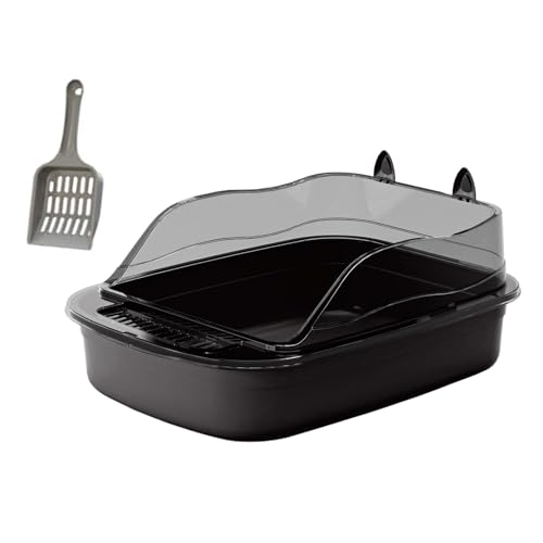 Colcolo Offene Katzentoilette, Katzentoilette, spritzwassergeschützt, hohe Seiten, große Bettpfanne, Cartoon-Form, 50 x 34 x 18 cm, Katzentoilette, Schwarz Colcolo Offene Katzentoilette, Katzentoilette, spritzwassergeschützt, hohe Seiten, große Bettpfanne, Cartoon-Form, 50 x 34 x 18 cm, Katzentoilette, Schwarz von Colcolo