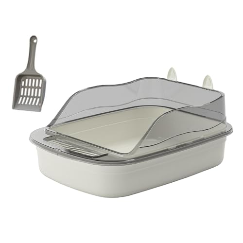 Colcolo Offene Katzentoilette, Katzentoilette, spritzwassergeschützt, hohe Seiten, große Bettpfanne, Cartoon-Form, 50 x 34 x 18 cm, Katzentoilette, grau Colcolo Offene Katzentoilette, Katzentoilette, spritzwassergeschützt, hohe Seiten, große Bettpfanne, Cartoon-Form, 50 x 34 x 18 cm, Katzentoilette, grau von Colcolo